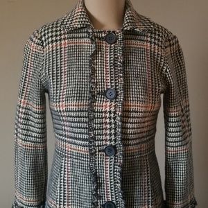 J. Crew Womens Size 2 Wool Blend Plaid Coat